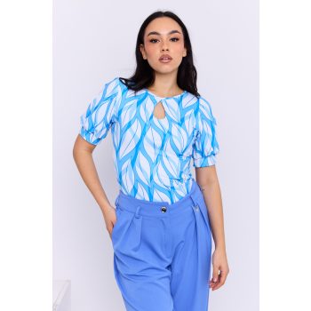   Addison women's top, pullover, puff-sleeve keyhole-neck shirt, Tara x Viktori