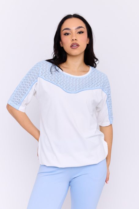 Rebellion women's tunic – lace-detailed solid color tunic, Tara x Viktori collection