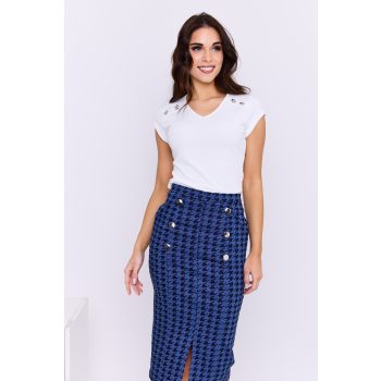   Selina women’s skirt – high-waisted, button-front pencil skirt with front slit