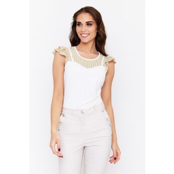 BRENKA lace panel women's top
