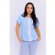 Tallula női blúz csipkebetéttel és gumis aljjal – elegáns, rövid ujjú felső,kék,S,Tara X Viktori