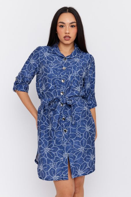 PRISCILLA női tunika,galléros, derékban megköthető, gombos fazonú,tunika,mintás,S,Tara x Viktori