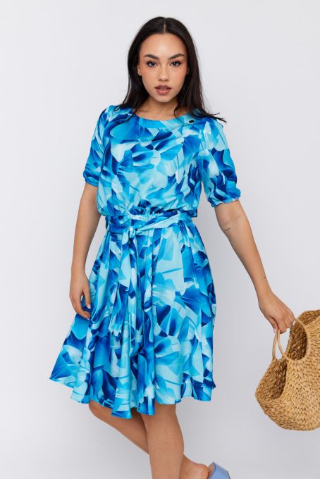 Lana women's dress Round-neck puff-sleeve A-line dress, Tara x Viktori