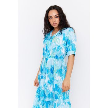   Muse női ruha V-nyakú gumis derekú ruha,mintás,S,Tara x Viktori