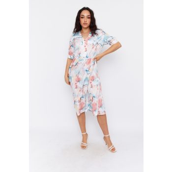   Muse női ruha V-nyakú gumis derekú ruha,mintás,S,Tara x Viktori