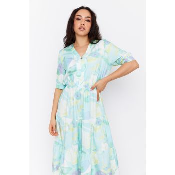   Muse női ruha V-nyakú gumis derekú ruha,mintás,S,Tara x Viktori