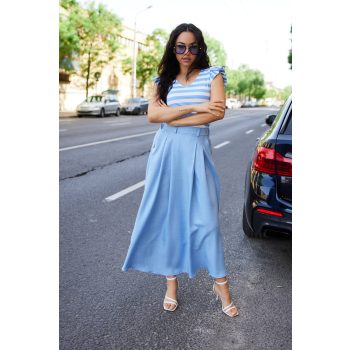   KARIN A-line long women’s skirt with pockets and elastic back