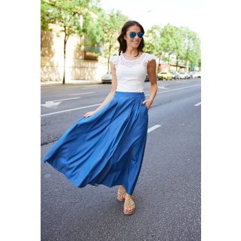   KARIN A-line long women’s skirt with pockets and elastic back