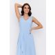Viana women's elegant dress – wrap-front V-neck dress with decorative shoulder buttons and back zipper
