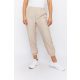 Elvira Women's Linen-Effect Jogger Pants – Comfortable Elastic Waist Summer Trousers with Pockets