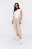 Elvira Women's Linen-Effect Jogger Pants – Comfortable Elastic Waist Summer Trousers with Pockets