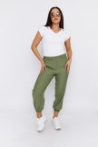 Elvira Women's Linen-Effect Jogger Pants – Comfortable Elastic Waist Summer Trousers with Pockets