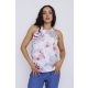 SUNNY női ujjatlan top – gumis aljú, fodros nyakú, elegáns felső,mintás,S-M,TaraxViktori