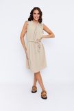 JULES ruffled neckline and sleeve summer dress with waist tie