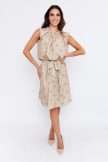 JULES ruffled neckline and sleeve summer dress with waist tie