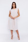 JULES ruffled neckline and sleeve summer dress with waist tie