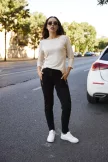 SPRING női póló – csónaknyakú, csillámos pánttal,bézs,XL,Tara X Viktori
