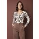 BOGYÓS női póló, kerek nyakú női felső bogyókkal és kivágással,mintás,XL,Tara X Viktori