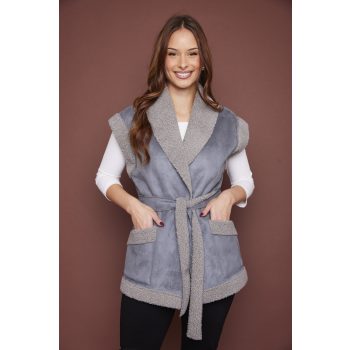 TAMARA mellény övvel,szürke,L,Tara X Viktori