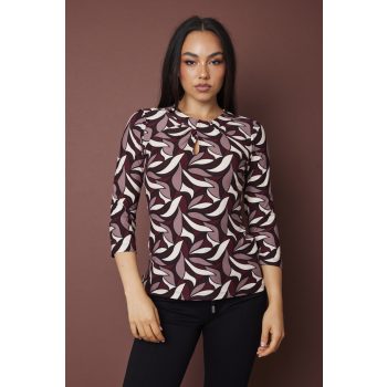   JASMINE női póló, csavart nyakú póló,mintás,S,Tara X Viktori