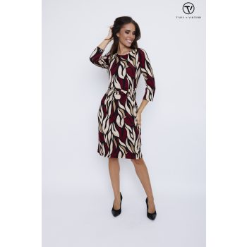   NATASHA női ruha – kerek nyakú, oldalt csattal díszített ruha,mintás,S,TaraxViktori