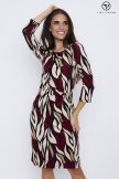 NATASHA női ruha – kerek nyakú, oldalt csattal díszített ruha,mintás,M,TaraxViktori