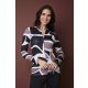 VIOLA women’s V-neck top – patterned stretch blouse