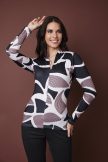 VIOLA women’s V-neck top – patterned stretch blouse