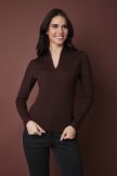 VIOLA women’s V-neck top – patterned stretch blouse