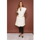 TAMARA hosszú mellény övvel,ekrü,L,Tara X Viktori