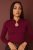 DEVYN női felső orosz gallérral és csepp kivágással – elegáns, hosszú ujjú póló,bordó,XL,Tara X Viktori
