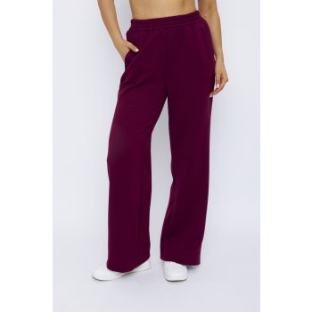   TAORMINA női nadrág – Gumis derekú, bő szárú nadrág svédzsebbel,bordó,XL,Tara X Viktori