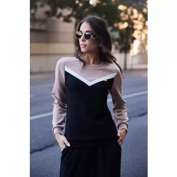   Imola női pulóver – V-betétes sportos elegancia,M,Tara X Viktori