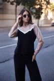 Imola női pulóver – V-betétes sportos elegancia,M,Tara X Viktori