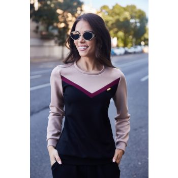   Imola női pulóver – V-betétes sportos elegancia,M,Tara X Viktori