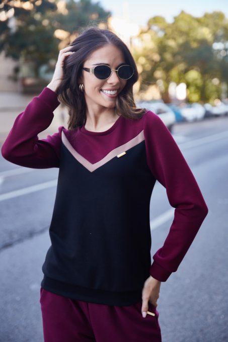 Imola női pulóver – V-betétes sportos elegancia,S,Tara X Viktori