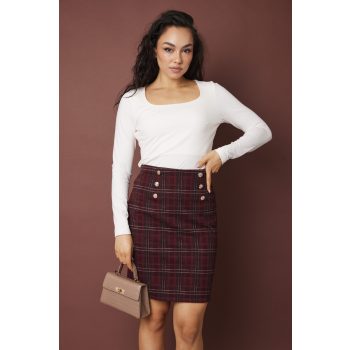   KINSELY női póló, stircelt-kocka nyakú póló,bézs,S,Tara x Viktori