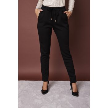   PAYTON női gumis derekú egyenes szárú nadrág,fekete,S,Tara X Viktori