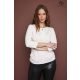 ELLIE női póló,fodros-csipke-betétes-kerek-nyakú,ekrü,M,Tara X Viktori