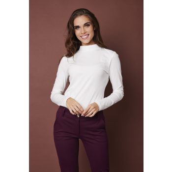   GITTA női garbós póló magas nyakkal –testhezálló felső,ekrü,S,Tara X Viktori