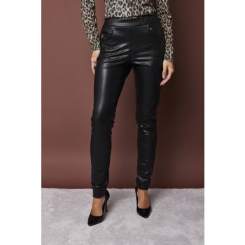   JANICE bélelt műbőr leggings – fekete, magas derekú cicanadrág,S,Tara X Viktori