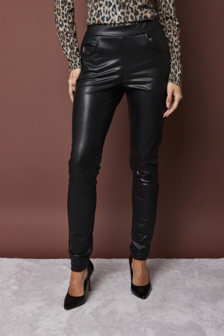JANICE bélelt műbőr leggings – fekete, magas derekú cicanadrág,S,Tara X Viktori