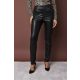 JANICE faux leather fleece-lined leggings – high waist black pants for women