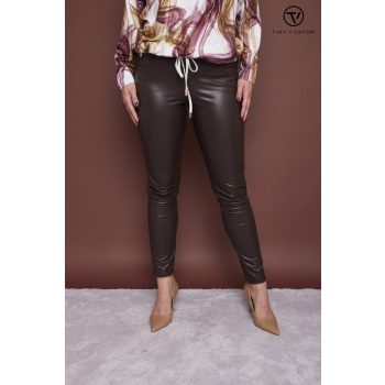   JANICE bélelt műbőr leggings – fekete, magas derekú cicanadrág,S,Tara X Viktori