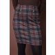 REBECCA women’s fitted checkered skirt with 6 decorative buttons