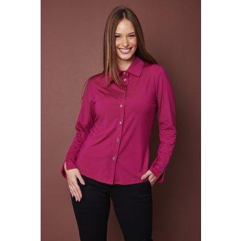   MILA női tunika, gombos elejű, galléros ing,málna színű,L-Tara X Viktori