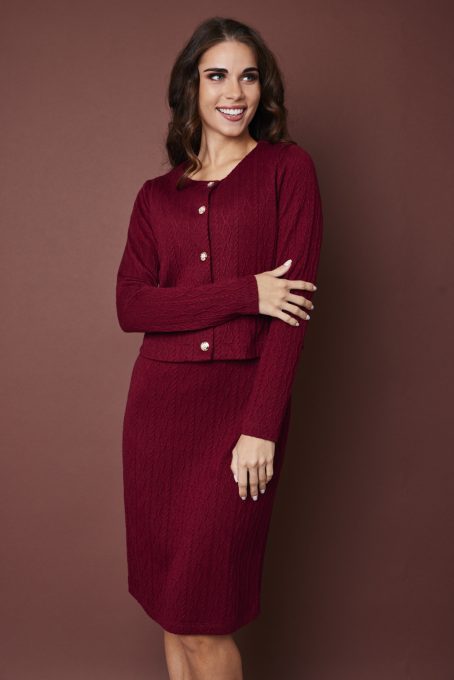 KAROLINA ruha és zakó szett,bordó,L,Tara X Viktori