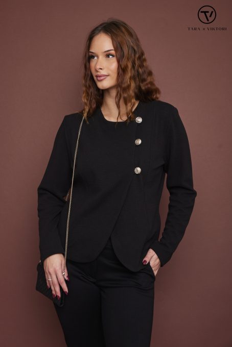 TRACY női blézer,gombos,fekete,M,Tara X Viktori