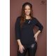 MELODY női felső asszimetrikus gombsorral díszítve,fekete,S,Tara X Viktori
