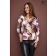 AMILLA női póló v-nyakú díszcsatos elegáns felső,mintás,S,Tara X Viktori